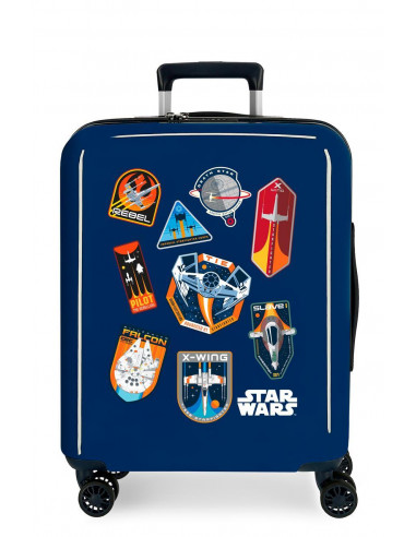 TROLLEY ABS 55CM.STAR WARS BADGES SPACE MISSION AZUL